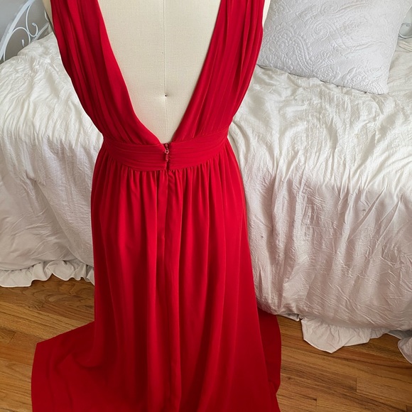 Lulus red plunge maxi dress with slit - Picture 3 of 3